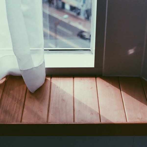 white window curtain